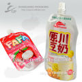 Plastic stand up spout pouch for juice packaging bag